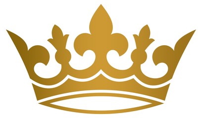 Krone mit Lilie in Gold auf einem weißen isolierten Hintergrund. © languste15