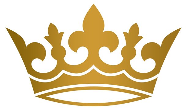 Krone mit Lilie in Gold auf einem wei&szlig;en isolierten Hintergrund.