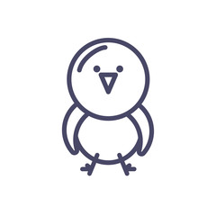 cute chicken icon, line style design