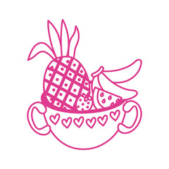 sweet pineapple fruit isolated icon