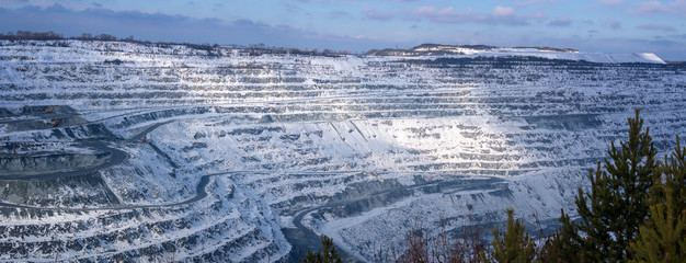 panorama of the Ural quarry for mining, Russia, Asbest, Sverdlovsk region