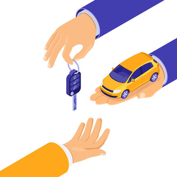 Sale Purchase Rental Sharing Car Isometric