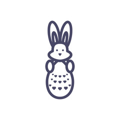 Obraz premium cute bunny with easter egg, line style design