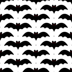Bats and dots vector seamless pattern background for Halloween design.