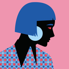 woman with blue hair
