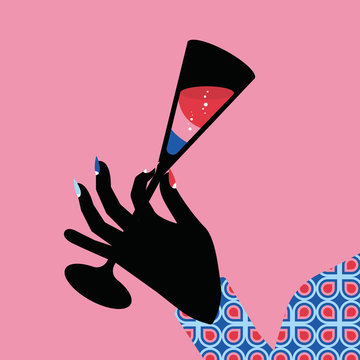 hand holding a glass 