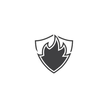 Flame protection, fire shield. Vector logo icon template
