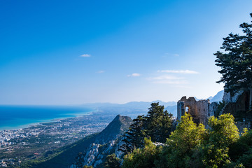 Obraz premium View from Saint Hilarion Castle, Kyrenia, Cyprus