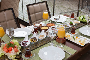 gorgeous breakfast table and drinks