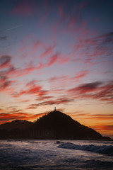 Mount Urgull with a beautiful sky in the background - San Sebastian, Spain