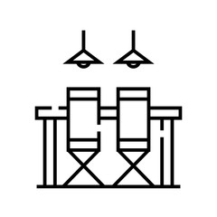 Fototapeta premium Home bar line icon, concept sign, outline vector illustration, linear symbol.