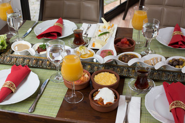 gorgeous breakfast table and drinks