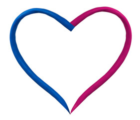 Color cables isolated on white background in form of heart. Valentines day symbol.