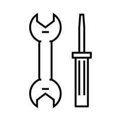 Helping tools line icon, concept sign, outline vector illustration, linear symbol.
