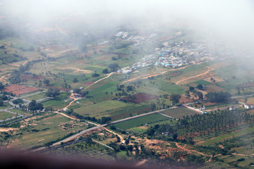 Landscape view from top of the hill, South Indian landscape, Nandhi hills view