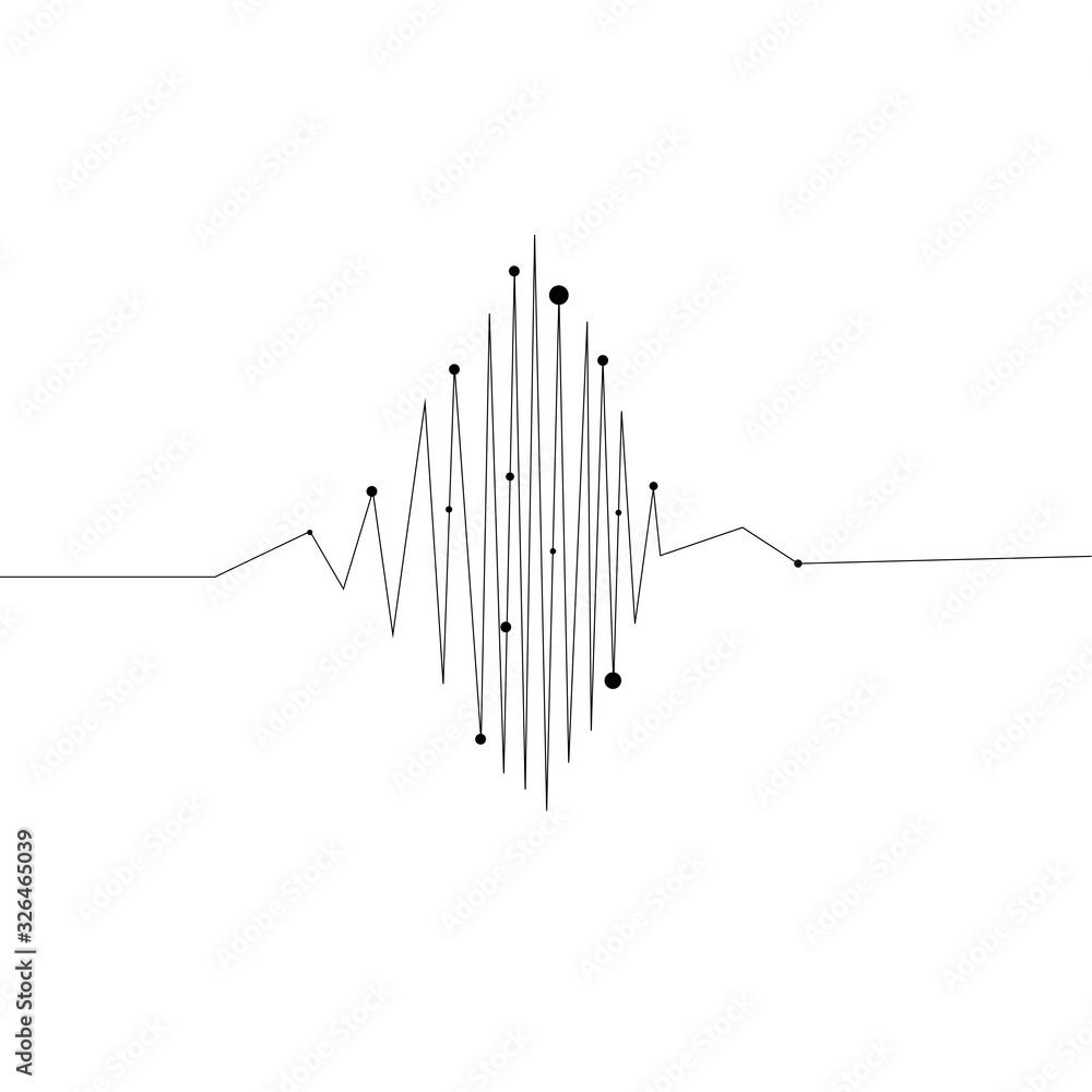 Poster geometric form with lines and dots