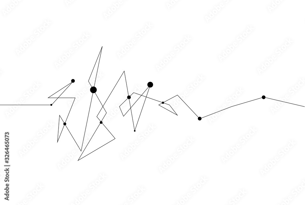 Poster geometric form with lines and dots
