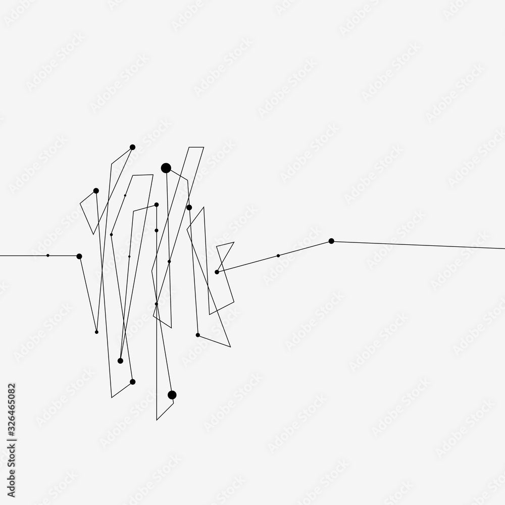 Poster geometric form with lines and dots