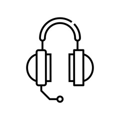 Headphones line icon, concept sign, outline vector illustration, linear symbol.
