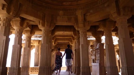 Couple exploring Bada Bagh in Jaisalmer