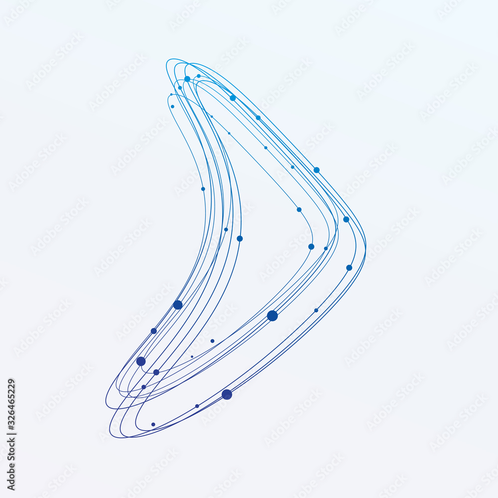 Poster geometric form with lines and dots