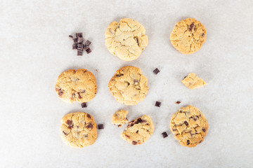 Vanilla biscuits with chocolate chips