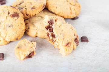 Vanilla biscuits with chocolate chips