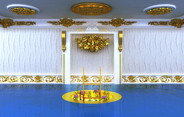 A staircase emerges from a hole in the ground, metaphorical representation of paradise in the divine comedy by dante alighieri, 3d illustration, 3d rendering