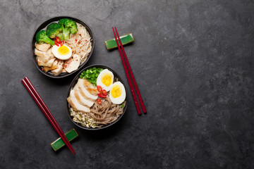 Asian noodle ramen soup