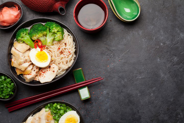 Asian noodle ramen soup