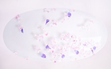 Flower petals in water.