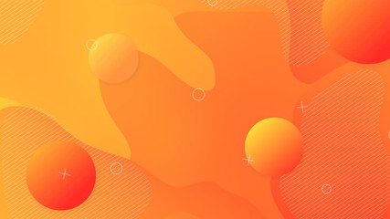 Trendy abstract fluid background with gradient balls and shape animation.