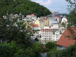 Karlovy Vary, Czech Repub., Cityscape with Greenery