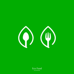 Eco food logo. Healthy food icon. Healthy way of life. Healthy food.