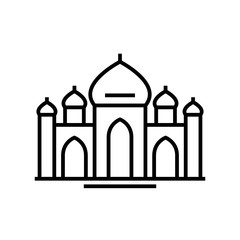 India temples line icon, concept sign, outline vector illustration, linear symbol.
