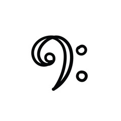 Simple vector icon. Hand drawn f clef. 