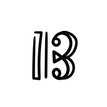 Simple vector icon. Hand drawn c clef. 