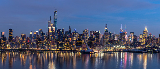 New York midtown skyline at Sunset