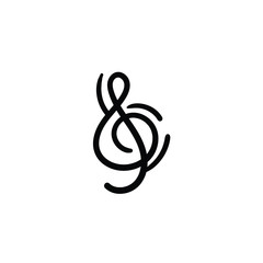 Obraz premium Simple vector icon. Hand drawn g clef. 