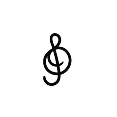 Fototapeta premium Simple vector icon. Hand drawn g clef. 