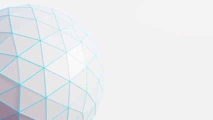 3D animation of white globe on a white background