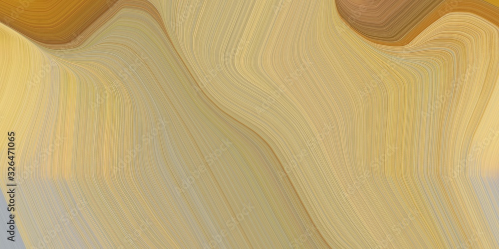 Poster background graphic with modern soft curvy waves background design with dark khaki, sienna and burly 