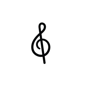 Simple vector icon. Hand drawn g clef. 