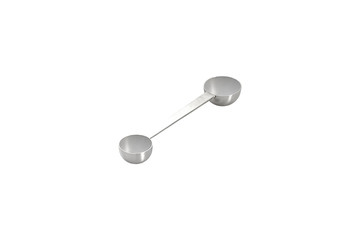Silver spoon on white space 