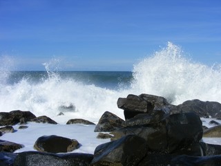 waves on the rocks