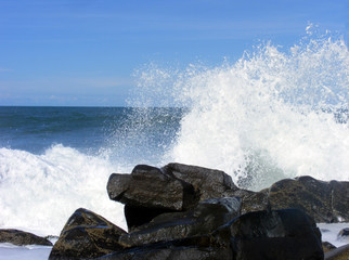 waves on the rocks