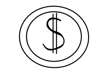 Single element of money in doodle business set. Hand drawn illustration for cards, posters, stickers and professional design.