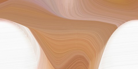 background graphic with modern soft curvy waves background illustration with rosy brown, peru and white smoke color