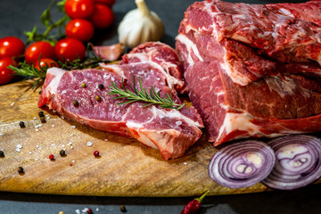 fresh meat and vegetables