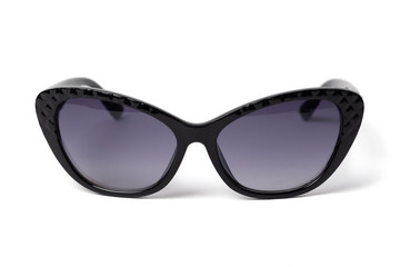 dark sunglasses front wiev on a white background isolated